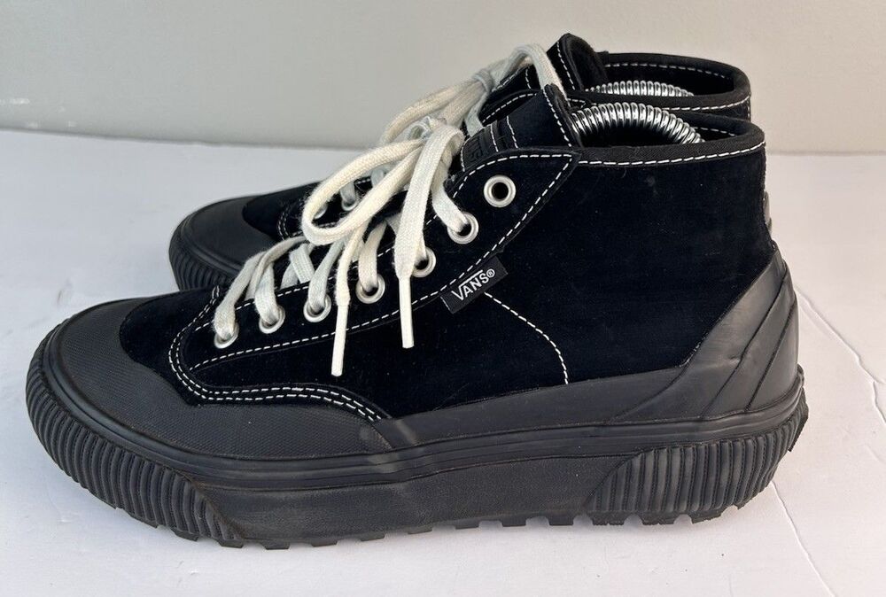 (Men 7 Women 8.5) Vans Destruct Mid MTE-1 Blk/Blk Sneakers Mid-Top Shoes Suede